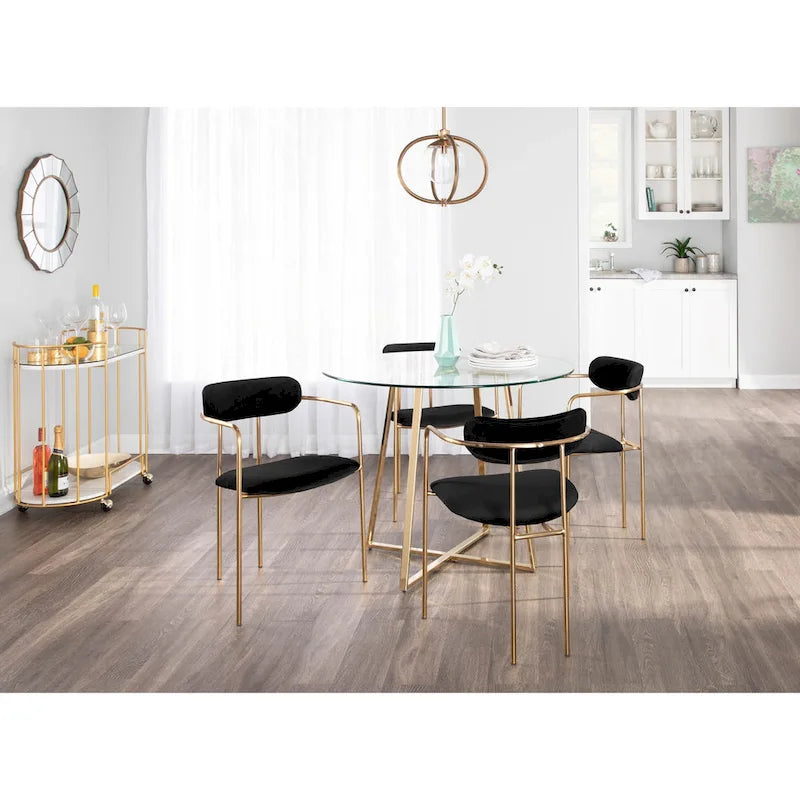 Fauteuil en velours glamour Silver Orchid Gregor (lot de 2)