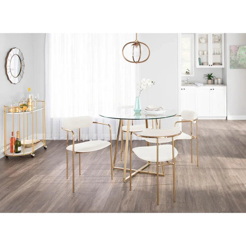 Fauteuil en velours glamour Silver Orchid Gregor (lot de 2)