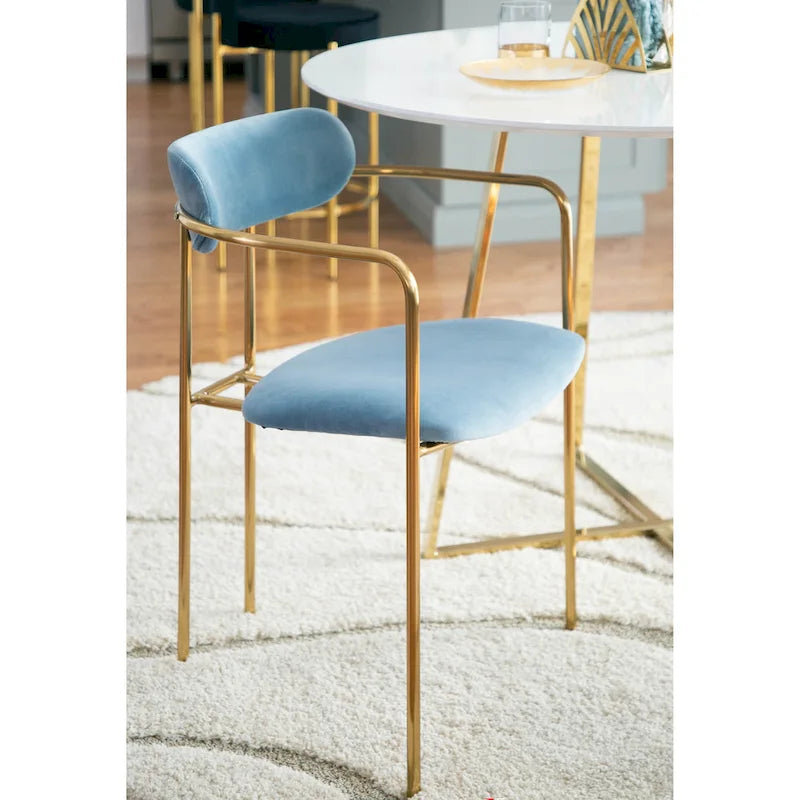 Fauteuil en velours glamour Silver Orchid Gregor (lot de 2)