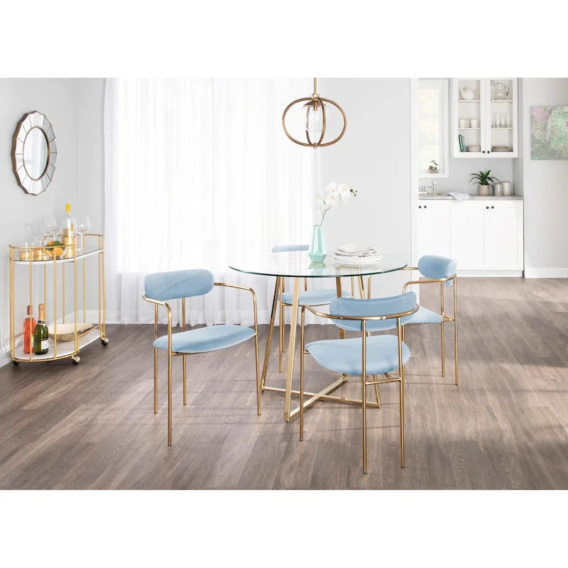 Fauteuil en velours glamour Silver Orchid Gregor (lot de 2)