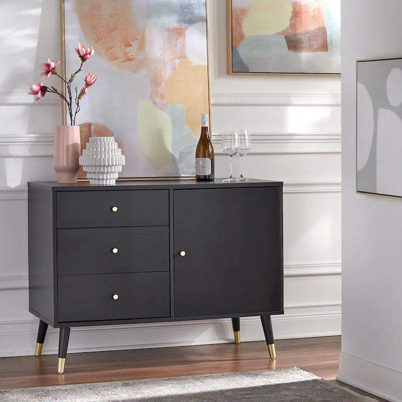 Buffet/vaisselier moderne à 3 tiroirs Carson Carrington Horsens, style milieu du siècle