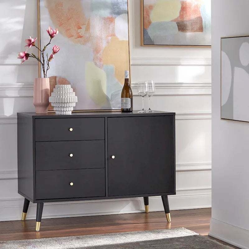 Buffet/vaisselier moderne à 3 tiroirs Carson Carrington Horsens, style milieu du siècle