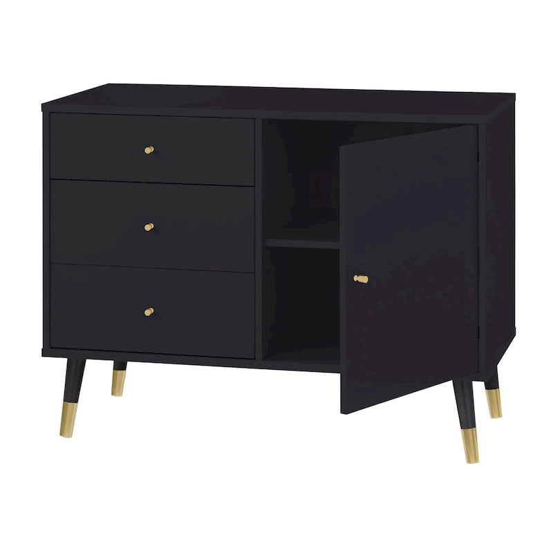 Buffet/vaisselier moderne à 3 tiroirs Carson Carrington Horsens, style milieu du siècle