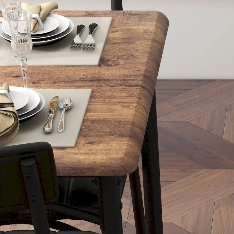 Ensemble table et chaises rectangulaires pour 4 personnes avec chaises rembourrées