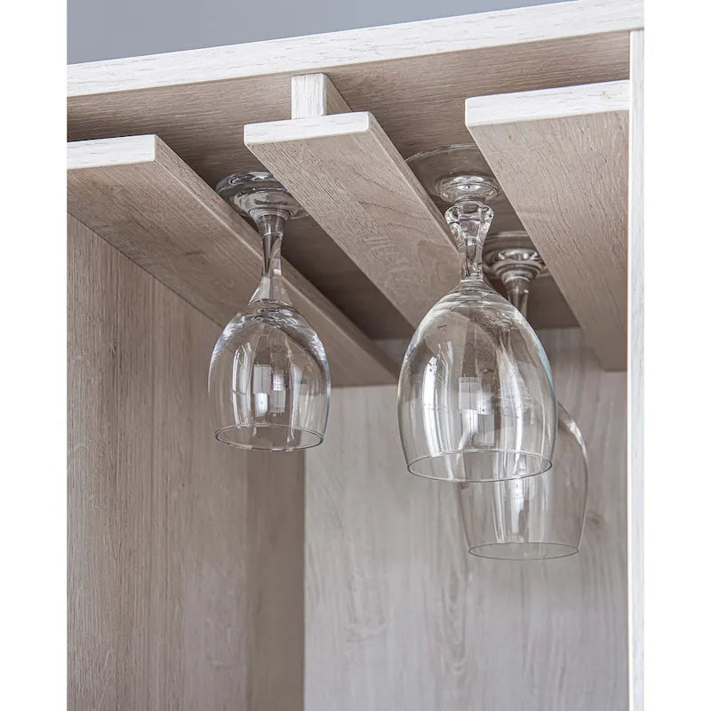 Buffet contemporain Cregg à 4 étagères avec casier à vin, de Furniture of America