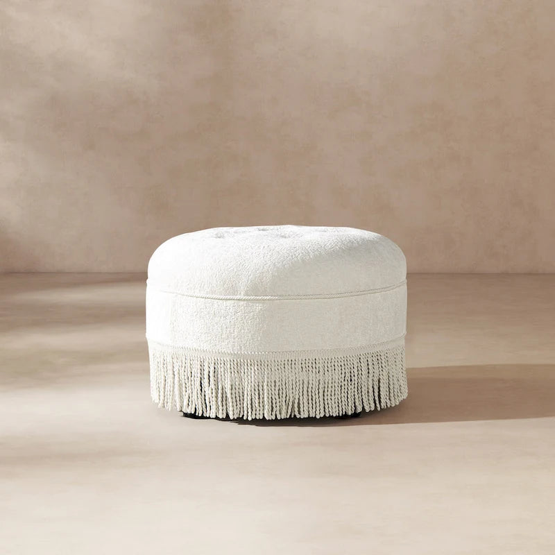 Pouf d'appoint rond rembourré Yolanda 24