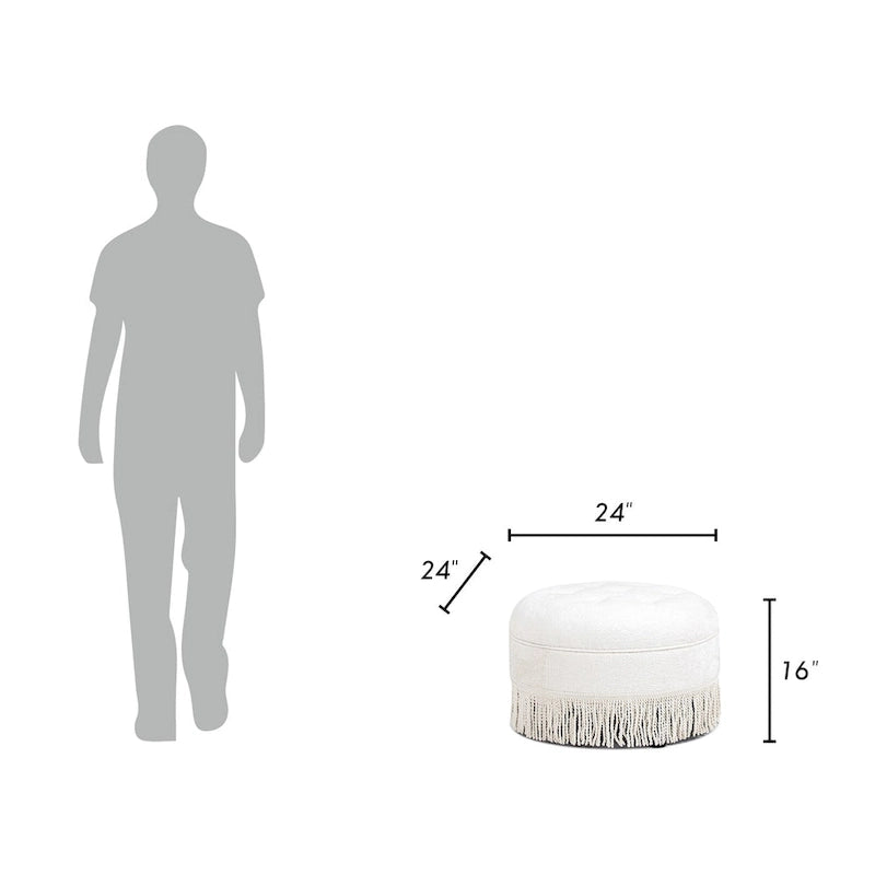 Pouf d'appoint rond rembourré Yolanda 24