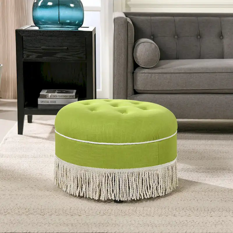 Pouf d'appoint rond rembourré Yolanda 24