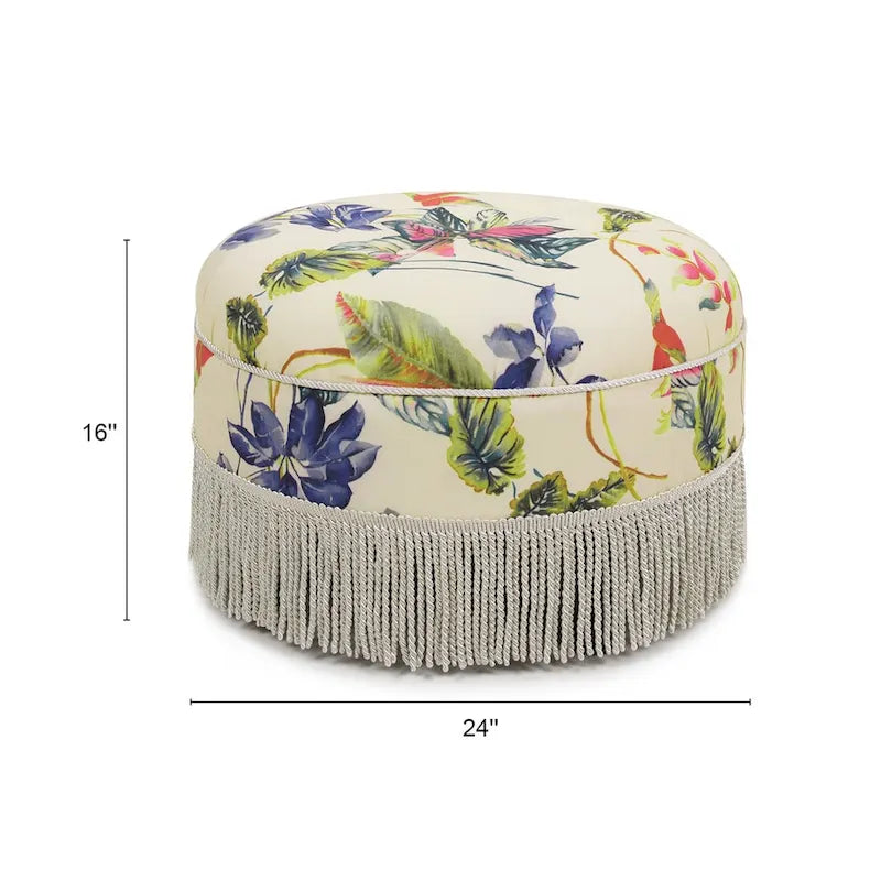 Pouf d'appoint rond rembourré Yolanda 24
