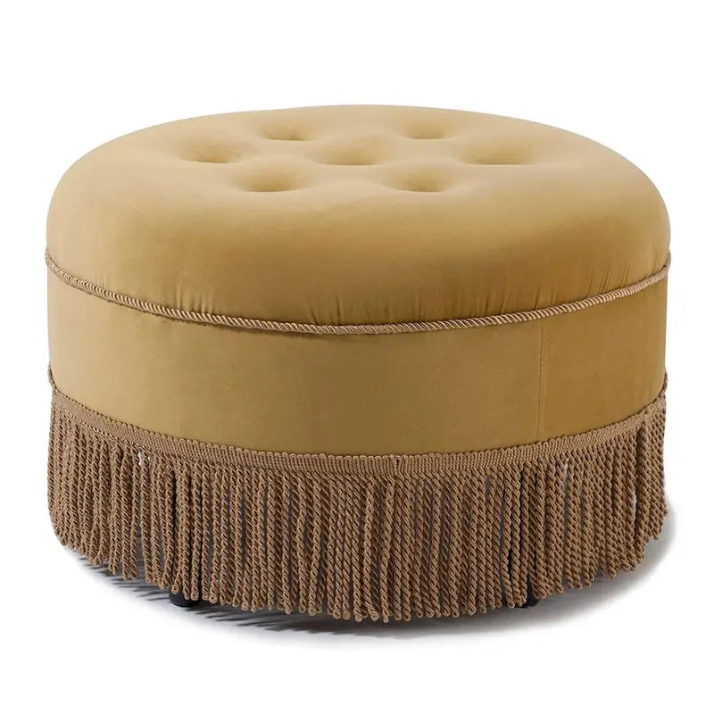 Pouf d'appoint rond rembourré Yolanda 24