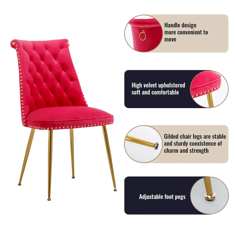 Ensemble de salle à manger Clihome en bois de Walut (7 pièces) avec chaise en velours