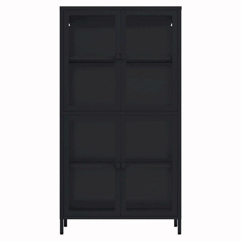 Armoire de rangement à quatre portes vitrées