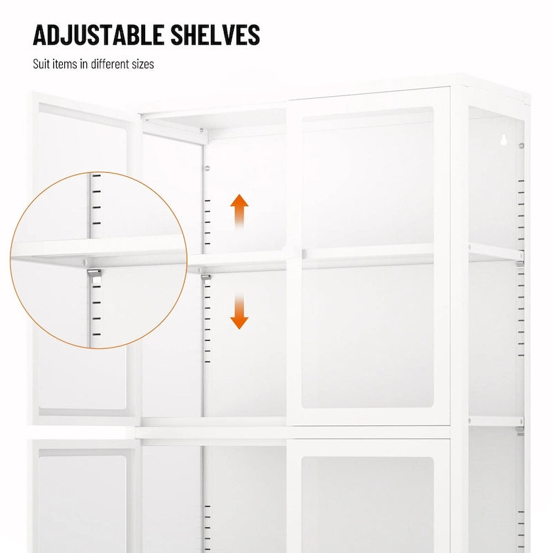 Armoire de rangement à quatre portes vitrées