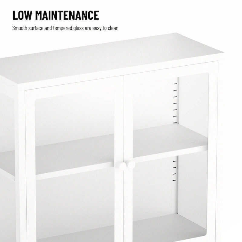 Armoire de rangement à quatre portes vitrées