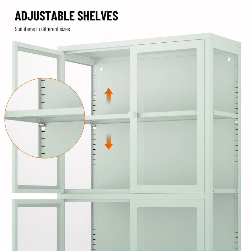 Armoire de rangement à quatre portes vitrées