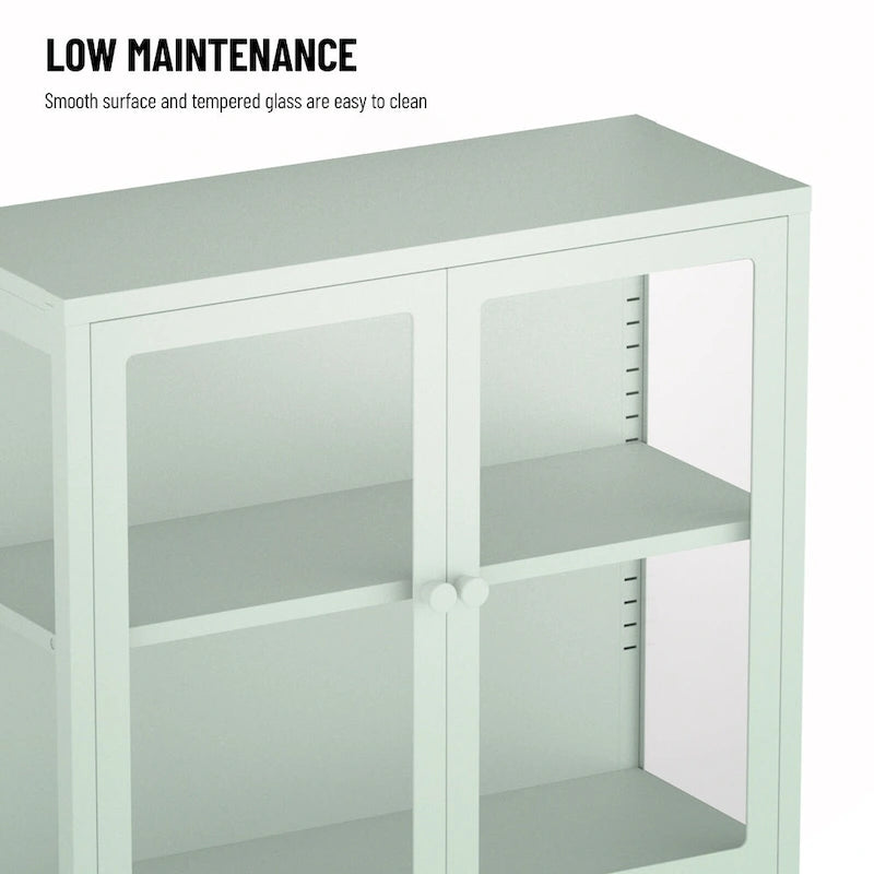 Armoire de rangement à quatre portes vitrées