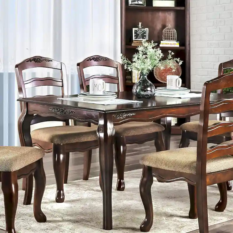 Furniture of America Shak Traditional Dark Walnut 78-inch Dining Table