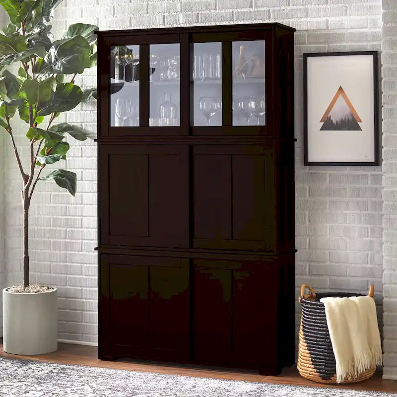 Buffet/vaisselier empilable à porte coulissante Jefferson de Porch &amp; Den