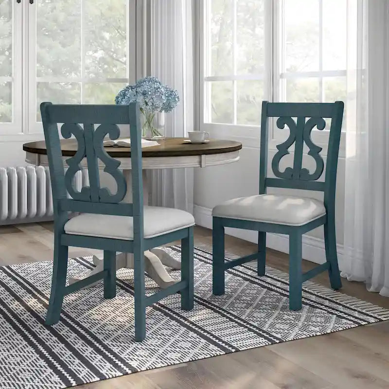 Chaises de salle à manger en bois Sylmer Farmhouse (ensemble de 2) par Furniture of America