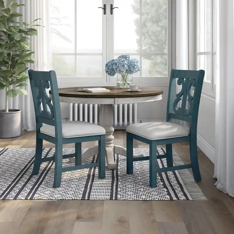 Chaises de salle à manger en bois Sylmer Farmhouse (ensemble de 2) par Furniture of America