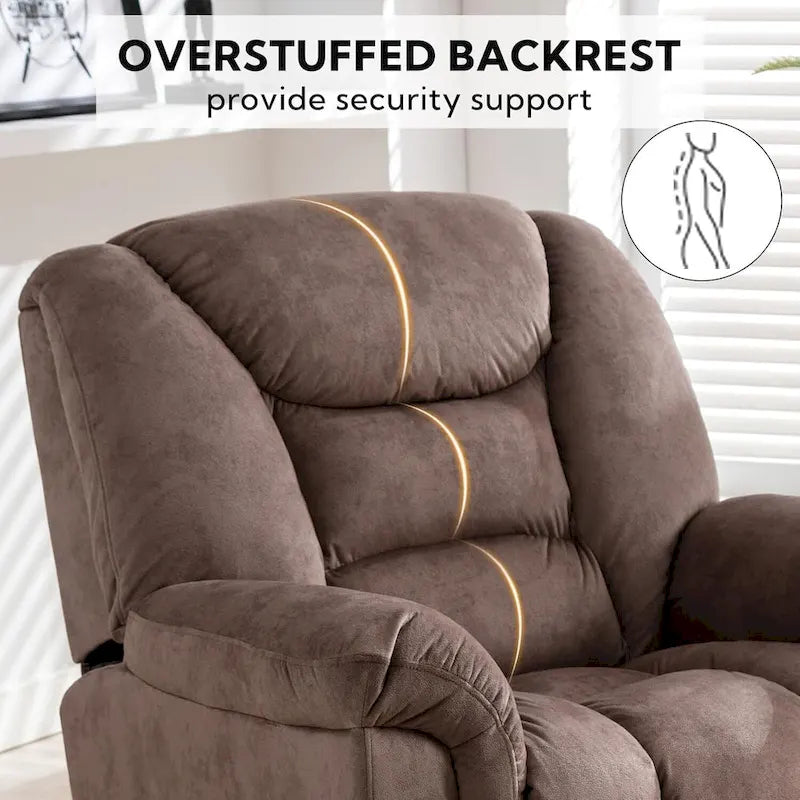 Fauteuil inclinable à bascule surdimensionné, manuel, pivotant à 360°, pour salon