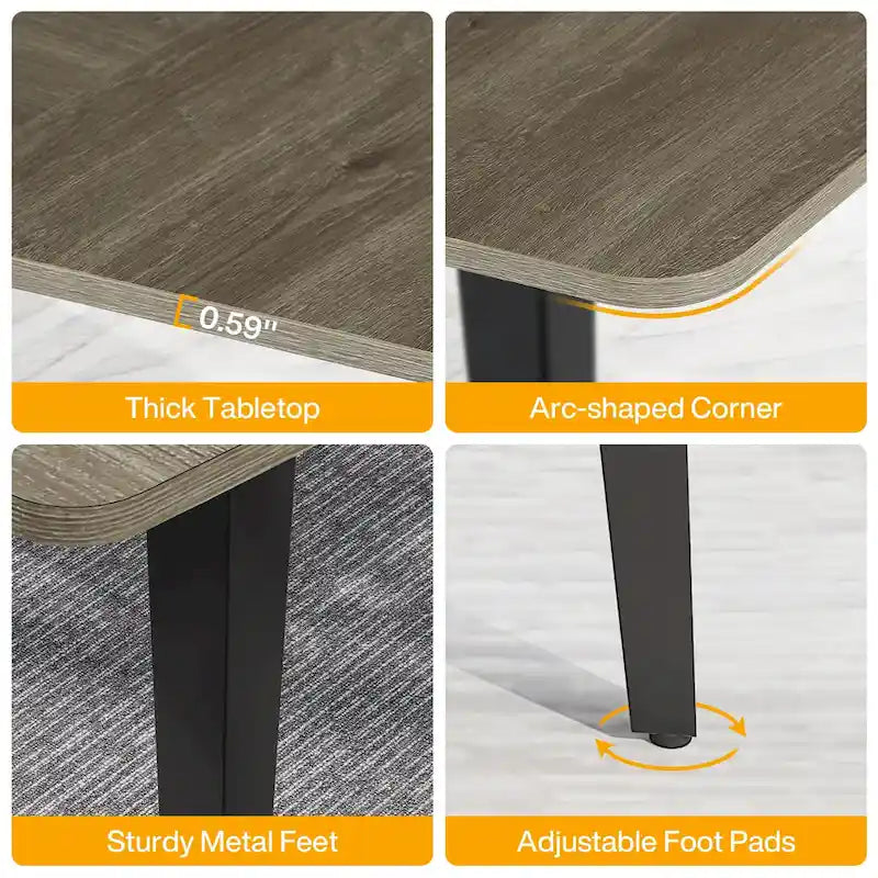 Table de conférence de 1,80 m, table de réunion en forme de bateau