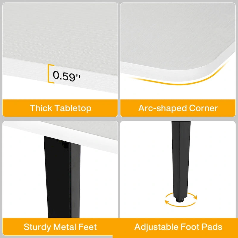 Table de conférence de 1,80 m, table de réunion en forme de bateau