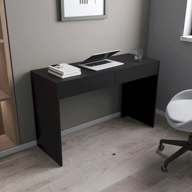 Bureau d'ordinateur FM Furniture Tampa à 2 tiroirs sans poignées