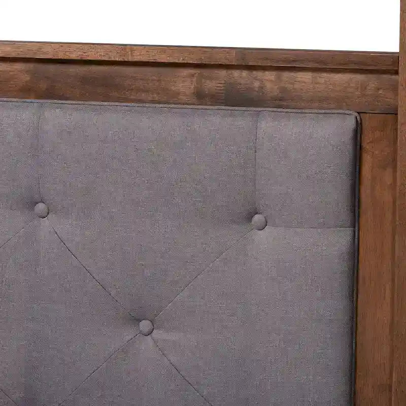 Lit à baldaquin plateforme moderne et contemporain Carbon Loft Osoba - Gris/Brun noyer