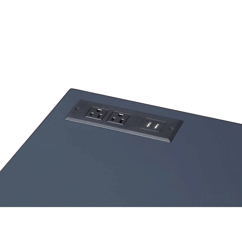 Bureau d'ordinateur en forme de L avec plateau relevable Bird Glam en métal et ports USB, par Furniture of America