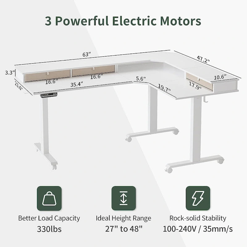 FEZIBO/Mobilier de bureau à domicile/Marron et noir/Bois/Bureau debout/Bureaux