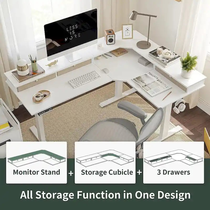 FEZIBO/Mobilier de bureau à domicile/Marron et noir/Bois/Bureau debout/Bureaux