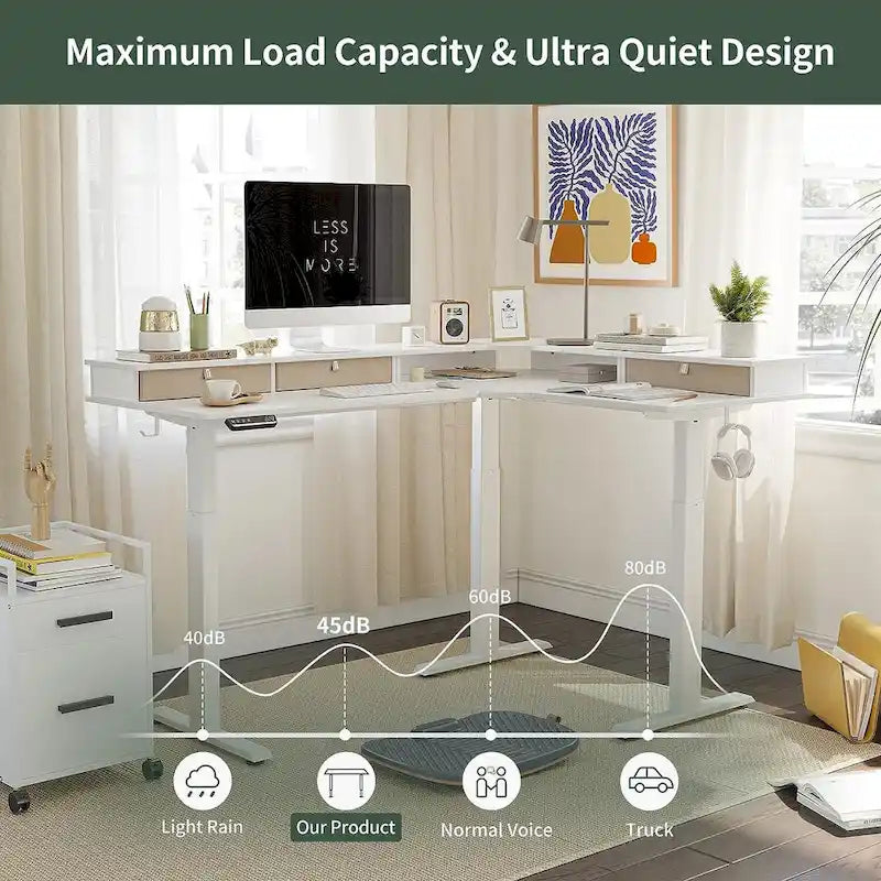 FEZIBO/Mobilier de bureau à domicile/Marron et noir/Bois/Bureau debout/Bureaux