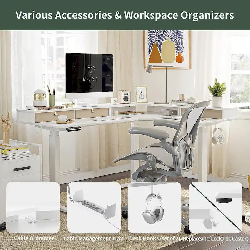 FEZIBO/Mobilier de bureau à domicile/Marron et noir/Bois/Bureau debout/Bureaux