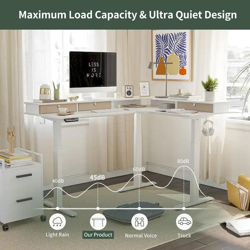 FEZIBO/Mobilier de bureau à domicile/Marron et noir/Bois/Bureau debout/Bureaux