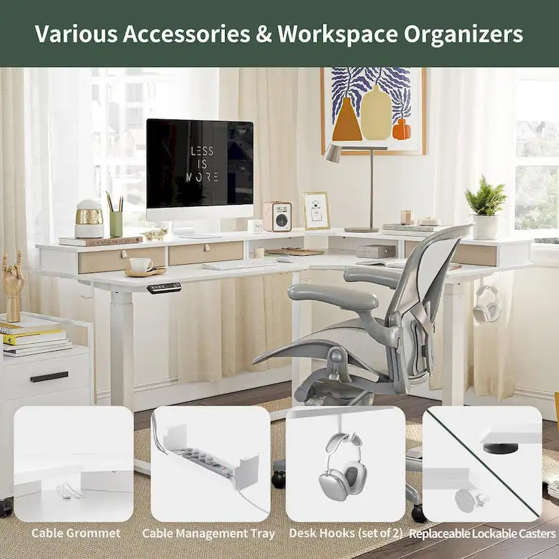 FEZIBO/Mobilier de bureau à domicile/Marron et noir/Bois/Bureau debout/Bureaux