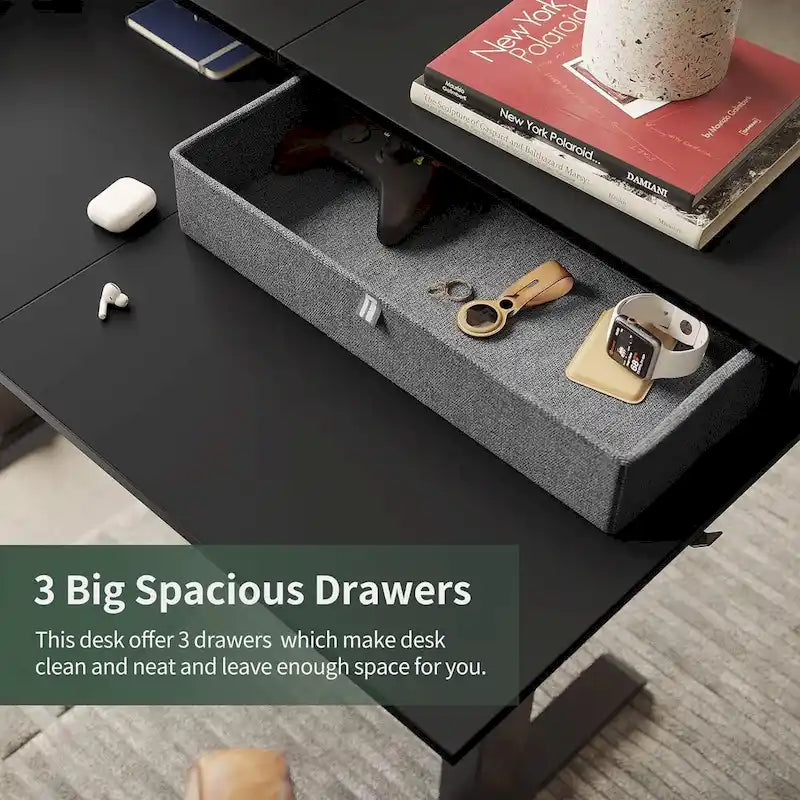 FEZIBO/Mobilier de bureau à domicile/Marron et noir/Bois/Bureau debout/Bureaux