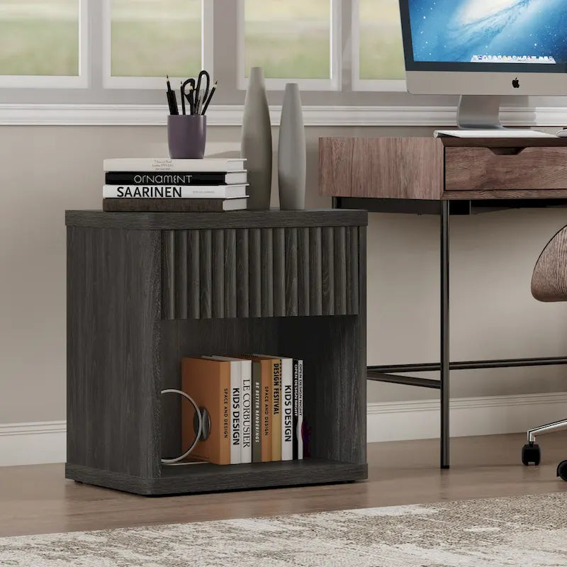 SICOTAS Ensemble de 2 tables de chevet avec 1 tiroir et rangement ouvert