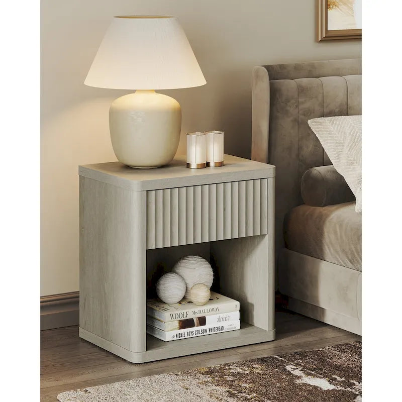 SICOTAS Ensemble de 2 tables de chevet avec 1 tiroir et rangement ouvert