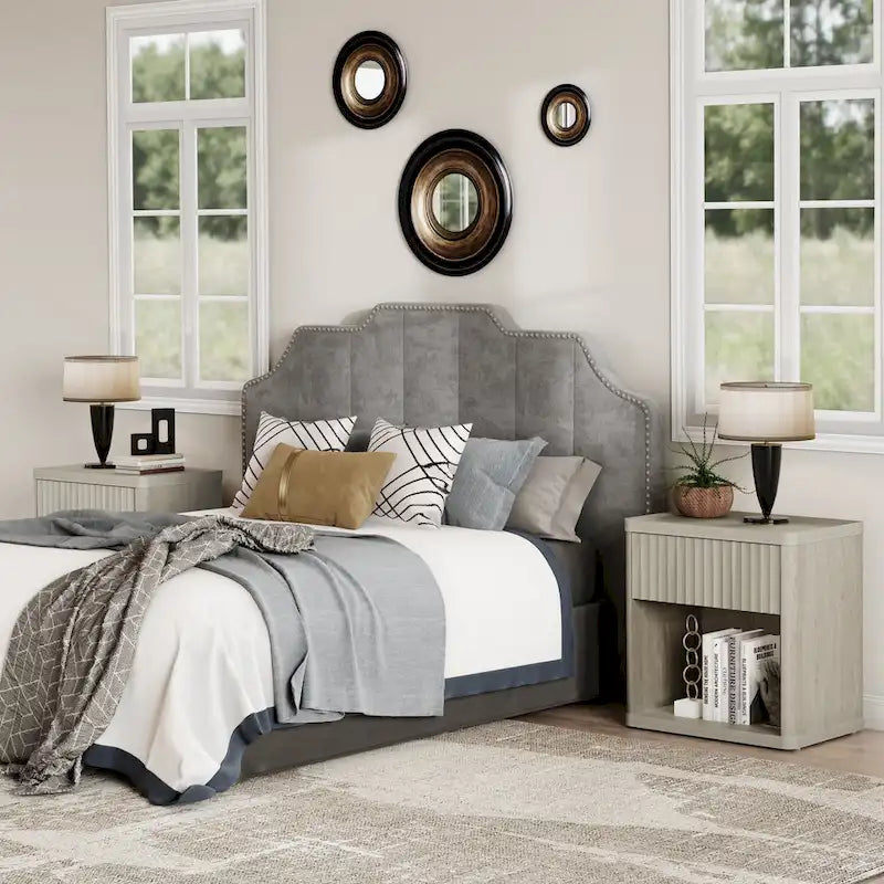 SICOTAS Ensemble de 2 tables de chevet avec 1 tiroir et rangement ouvert