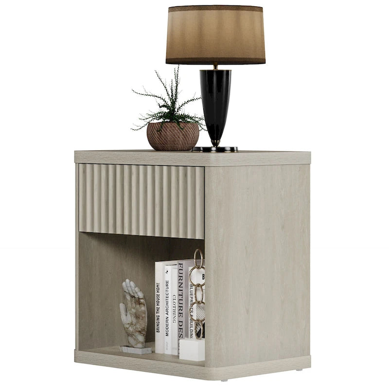 SICOTAS Ensemble de 2 tables de chevet avec 1 tiroir et rangement ouvert