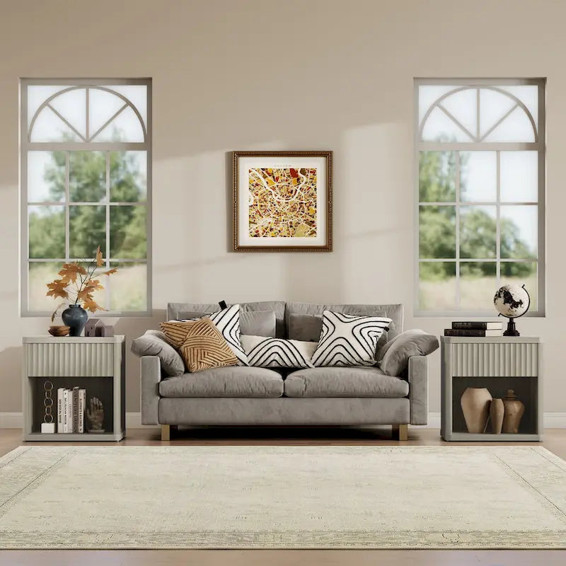 SICOTAS Ensemble de 2 tables de chevet avec 1 tiroir et rangement ouvert