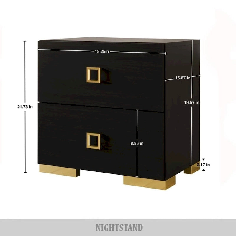 Ensemble de 3 tables de chevet CraftPorch pour chambre à coucher, lit plateforme capitonné en velours luxueux