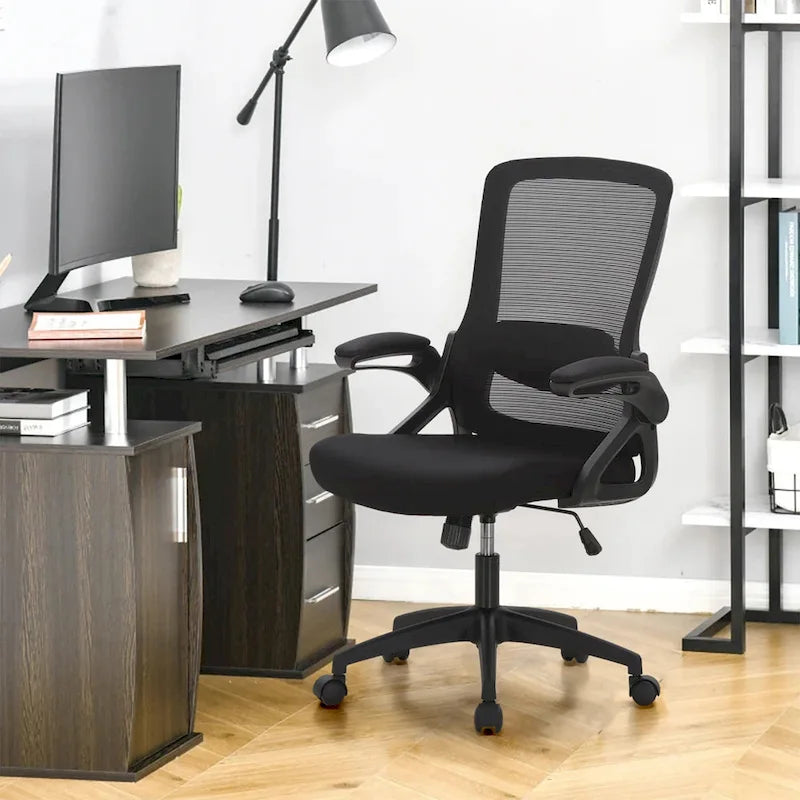 Chaise de bureau ergonomique en maille avec dossier haut, pivotante à 360°, pour ordinateur de direction