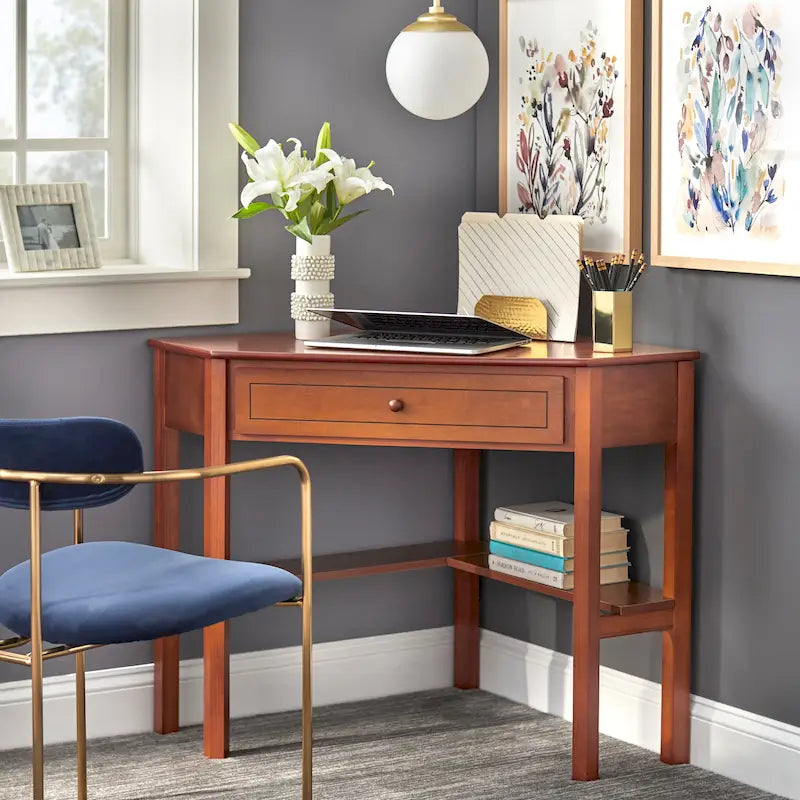 Bureau d'angle en bois massif et MDF Porch &amp; Den Lincoln