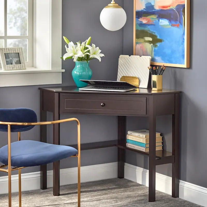 Bureau d'angle en bois massif et MDF Porch &amp; Den Lincoln