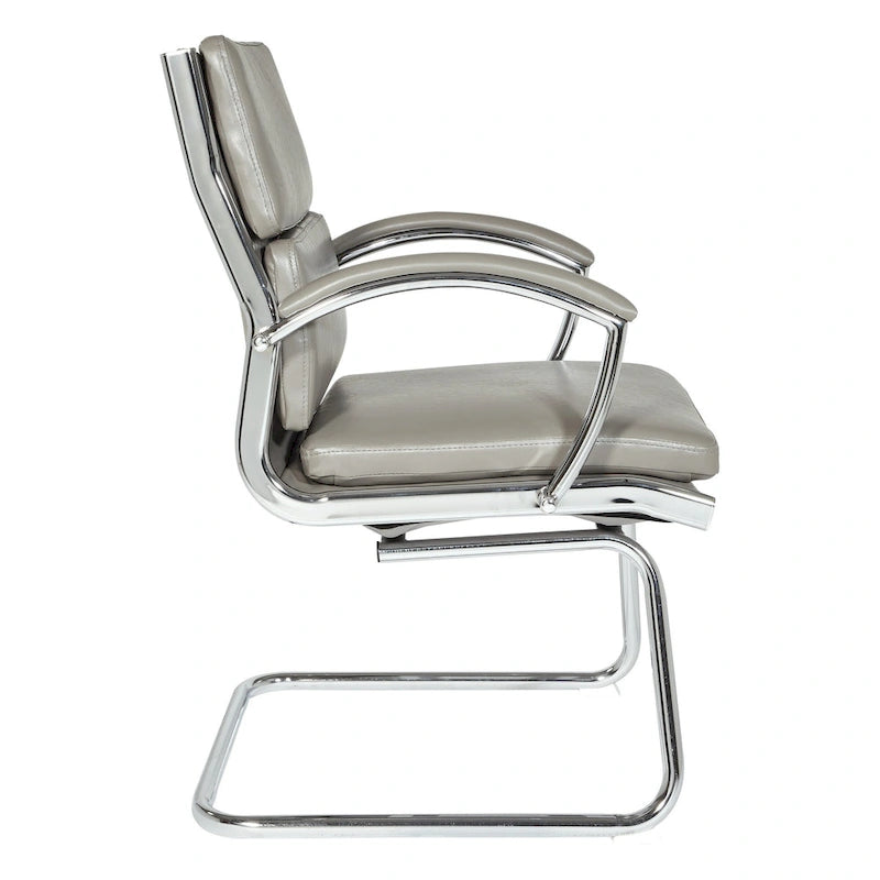 Chaise visiteur mi-haute en similicuir