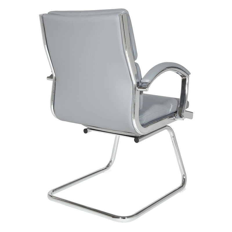 Chaise visiteur mi-haute en similicuir