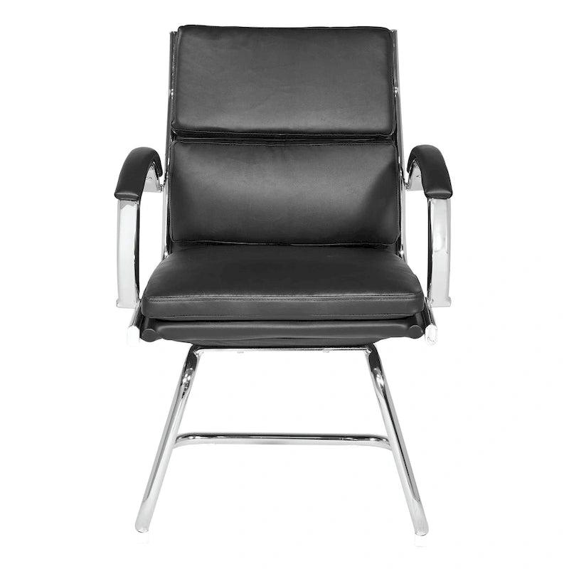 Chaise visiteur mi-haute en similicuir