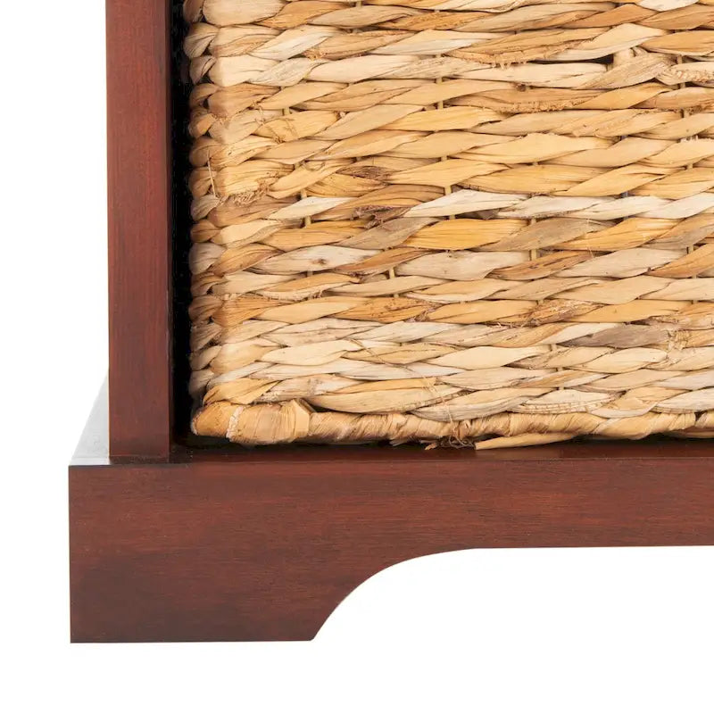 Banc-panier de rangement tressé SAFAVIEH Euphemia marron - 33,5 x 16,1 x 19,9 cm (34 po L x 16 po P x 20 po H)